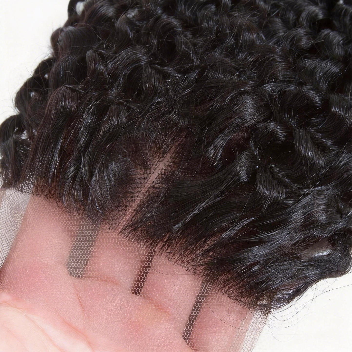 Virgin Human Hair Curly 3 Bundles Hair Weft with 4*4 Lace Closure Pre Plucked