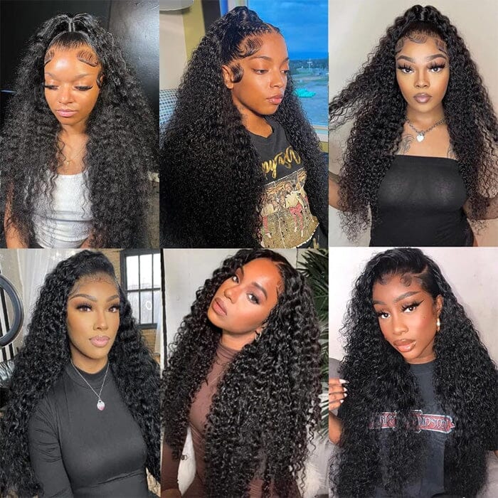 Jerry Curly 3 Bundles with 4x4 Lace Closure Virgin Human Hair Extensions