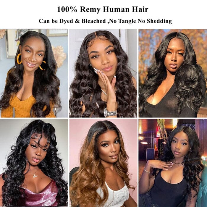 Body Wave Virgin Human Hair 3 Bundles with 4x4 Lace Closure