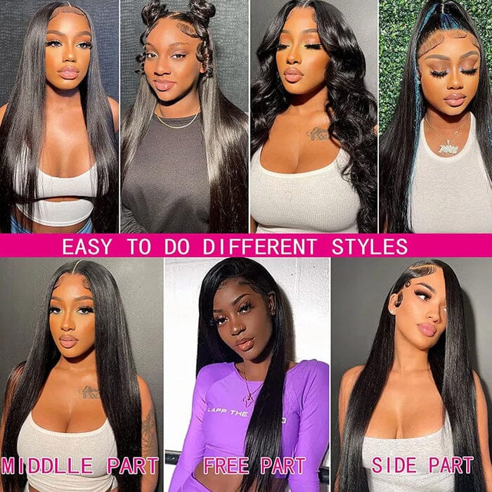 Straight Raw Virgin Human Hair 4 Bundles with 4*4 Lace Closure Pre Plucked