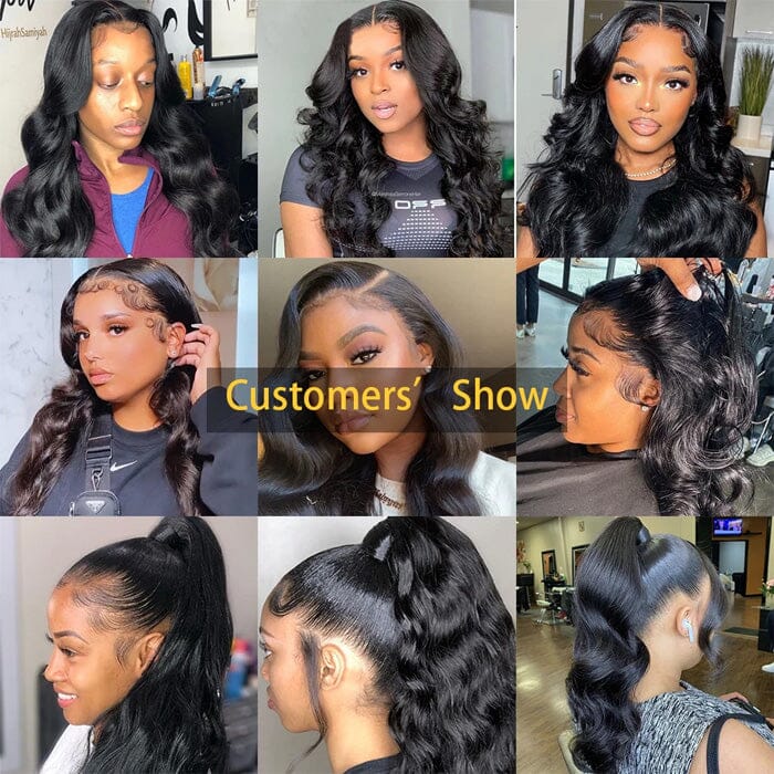 Virgin Human Hair Peruvian Body Wave Weave 3 Bundles with 13x4 Lace Frontal