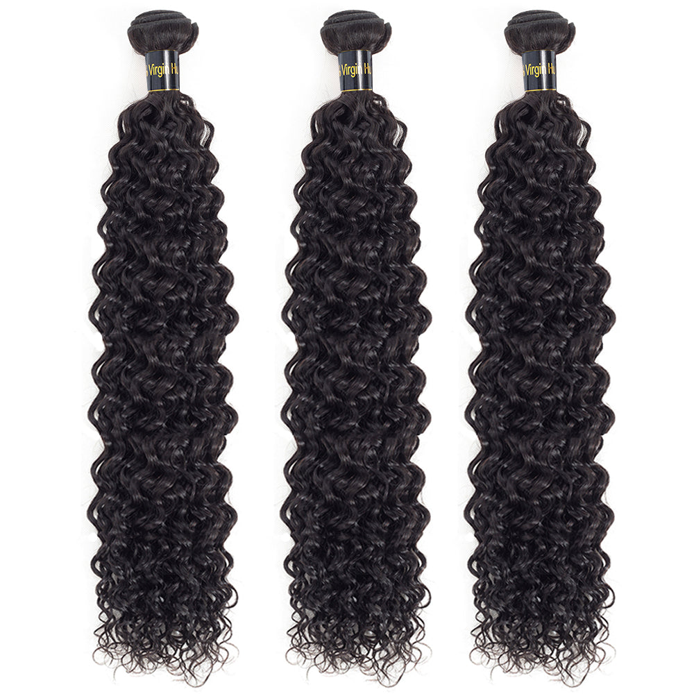 Water Wave Bundles Human Hair Curly Bundles 14A Brazilian Virgin Human Hair 3 Bundles