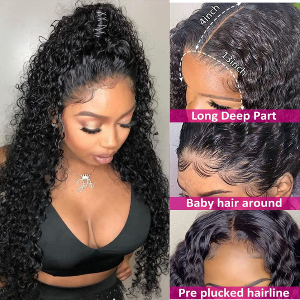 Water Wave Lace Front Wigs Human Hair Wigs For Black Women HD 13x4 Glueless Lace Front Wigs