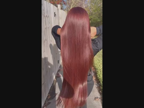 Reddish Brown Lace Front Wigs Human Hair Straight 13x4 HD Lace Front Wigs Human Hair Pre Plucked