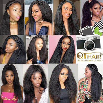 Brazilian Kinky Straight Human Hair 3 Bundles Deals Virgin Hair Weave Extensions
