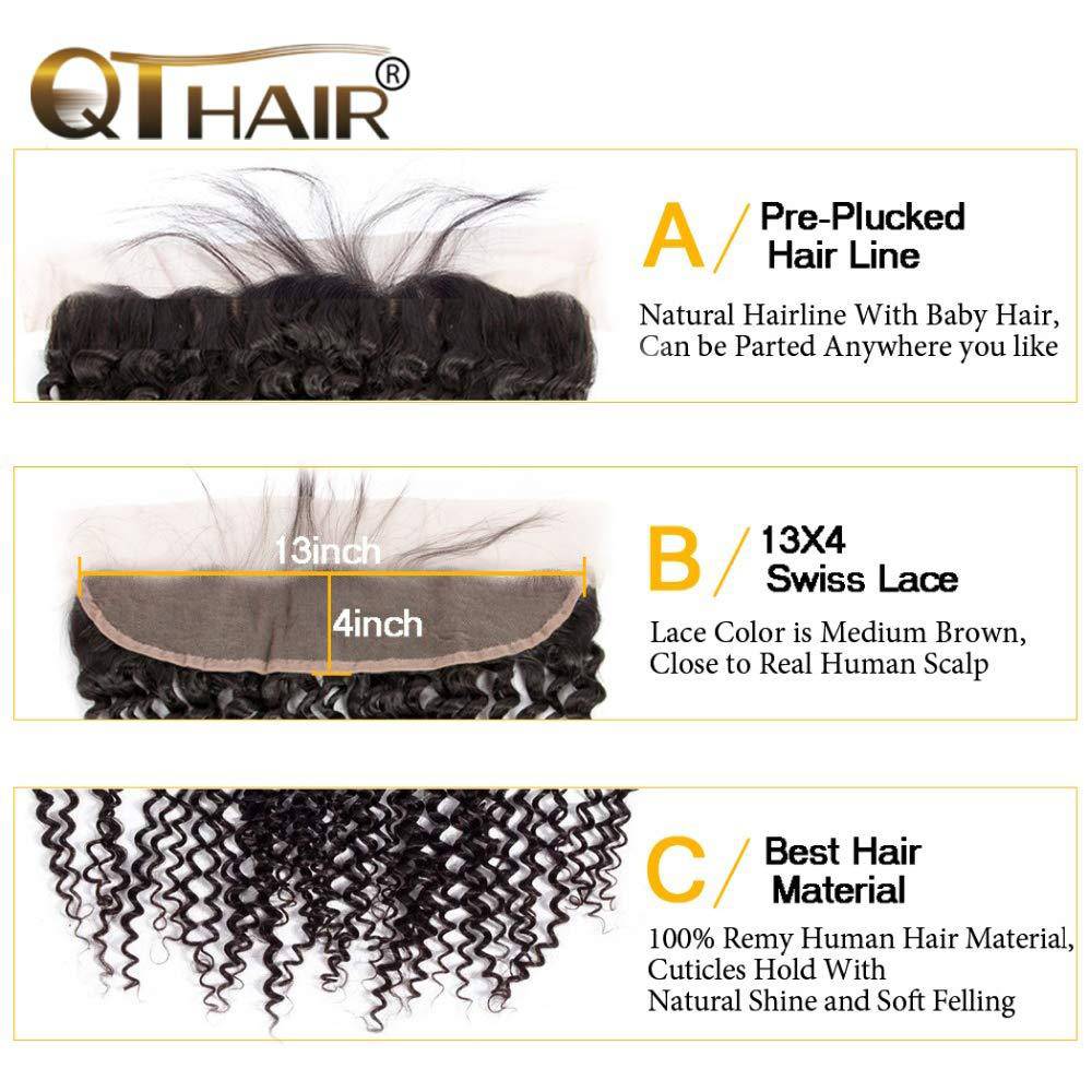 QT Hair Brazilian Jerry Curly Virgin Human Hair Bundles with Lace Closure or Frontal
