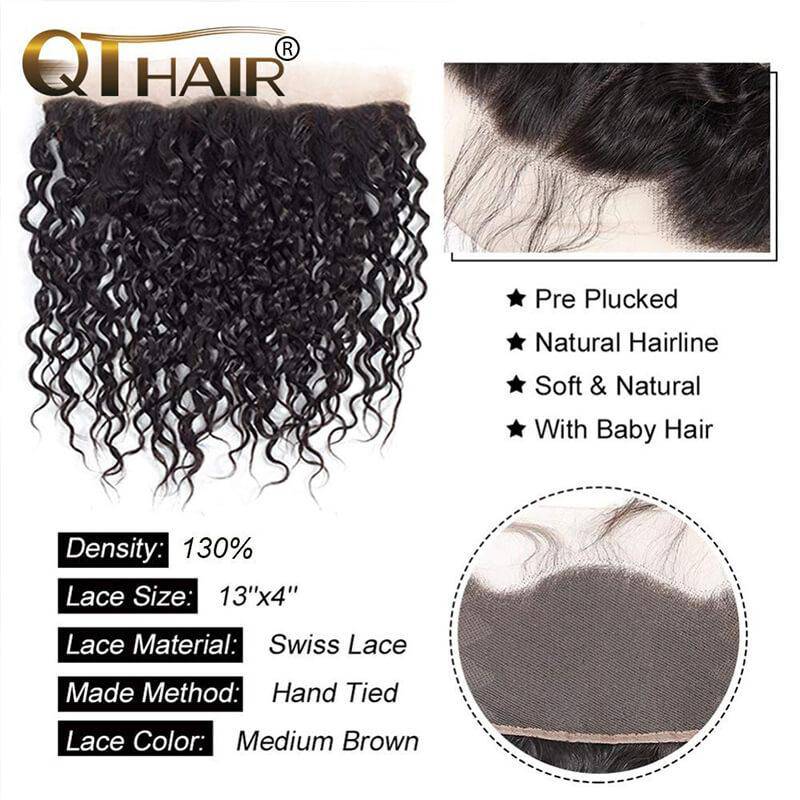 Water Wave Bundles With Frontal Closure Wet And Wavy 100% Unprocessed Brazilian Virgin Human Hair