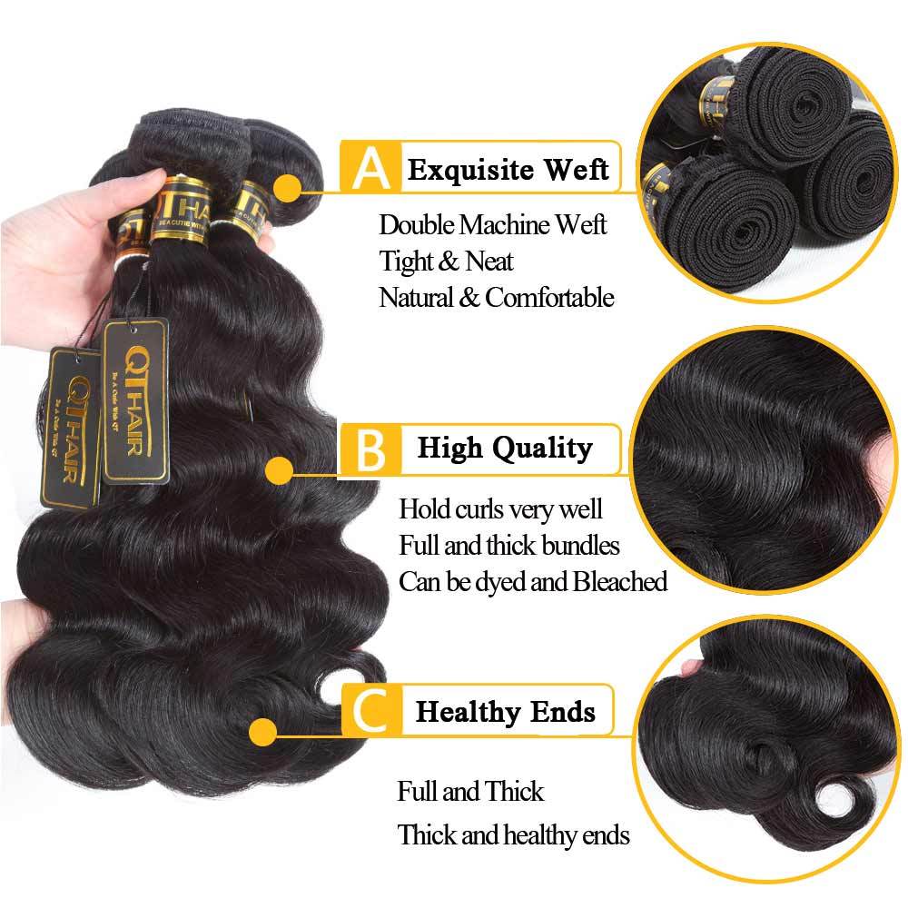 Wholesale Body Wave 30 to 40 Inches Uprocessed Virgin Human Hair Weave Bundles