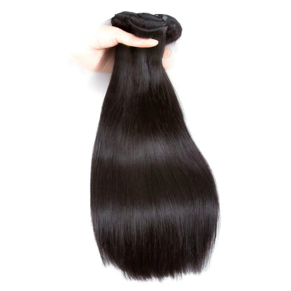 Silky Straight Virgin Human Hair Weave 3 Bundles Deals Natural Color