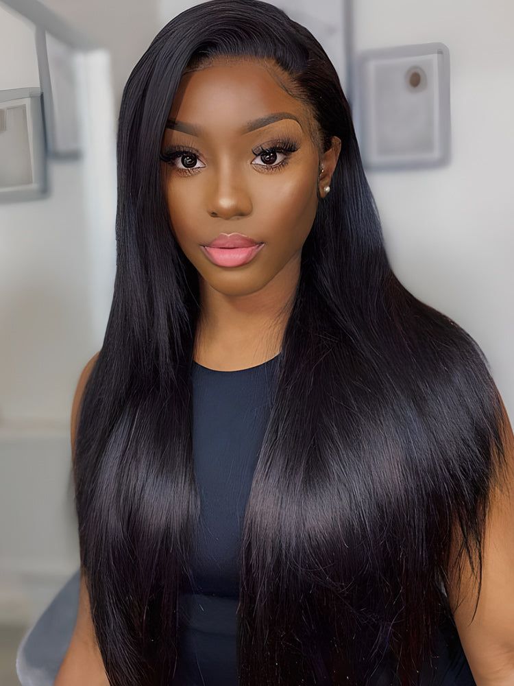 Straight Lace Front Wigs Human Hair 180% Density 13x4 HD Lace Front Wigs Natural HairLine