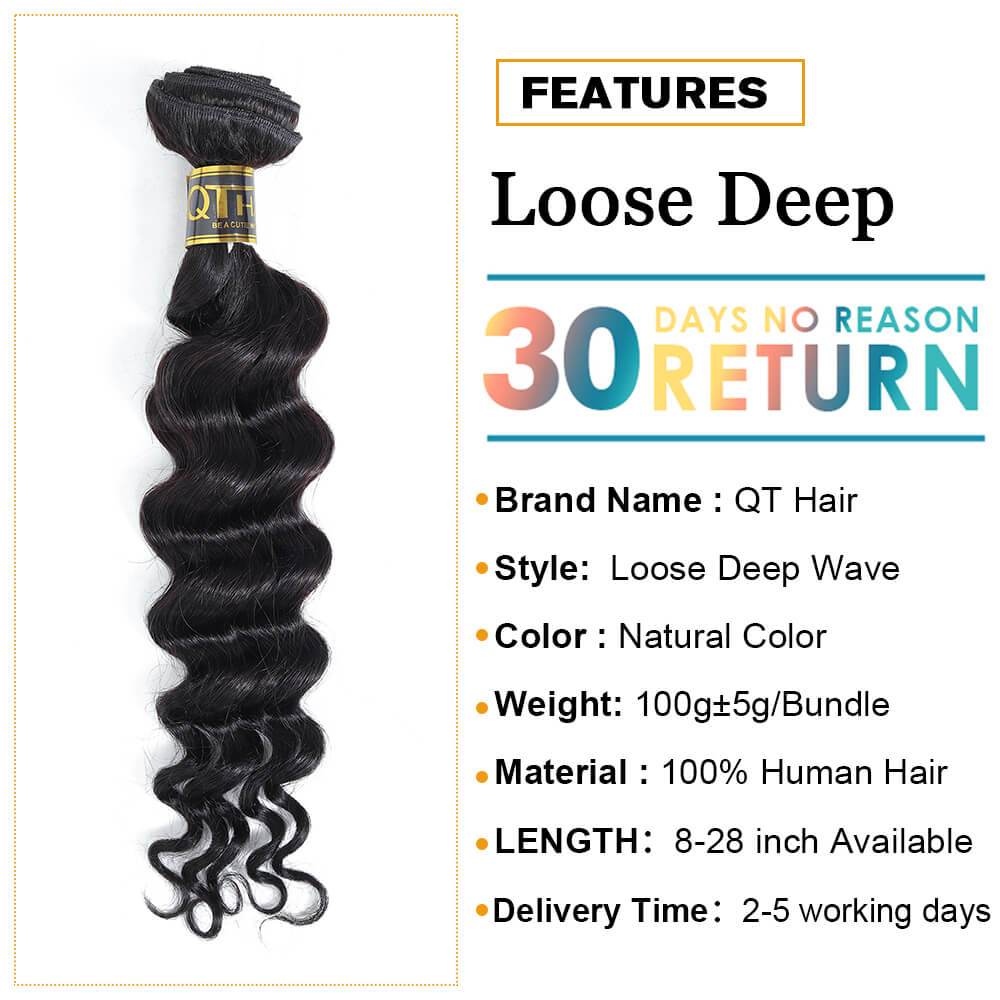 Loose Deep Wave Bundles With Closure Malaysian Hair 4 Bundles With Closure Remy Human Hair