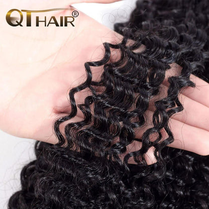Brazilian Curly Virgin Hair Weave 4 Bundles with 4X4 Lace Closure Human Hair
