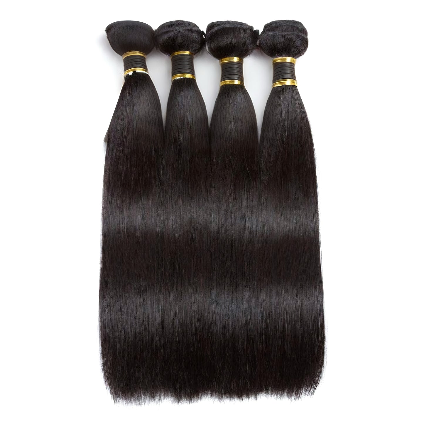 Straight Raw Virgin Human Hair 4 Bundles with 4*4 Lace Closure Pre Plucked