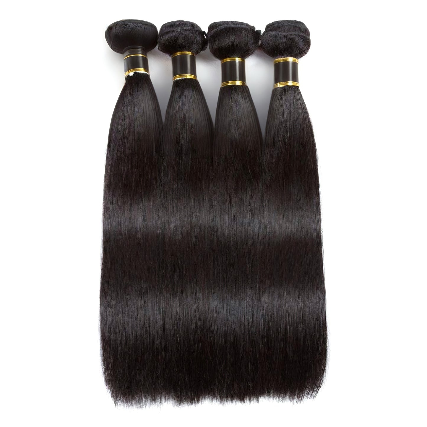 Straight 4 Bundles with 4x4 Lace Closure Human Hair Bundles Weave Extensions