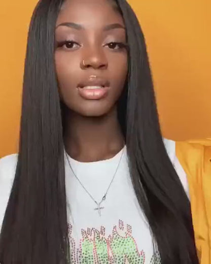 Straight Lace Front Wigs Human Hair for Women 4x4 HD Transparent Lace Closure Wigs