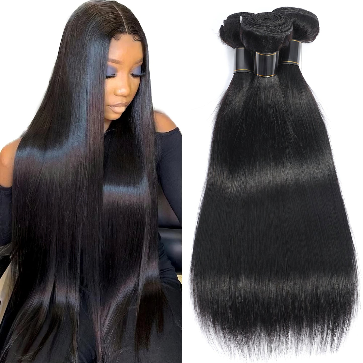 14A Straight Hair Human Hair Bundles 100% Unprocessed Virgin Straight Human Hair Weave 3 Bundles Hair