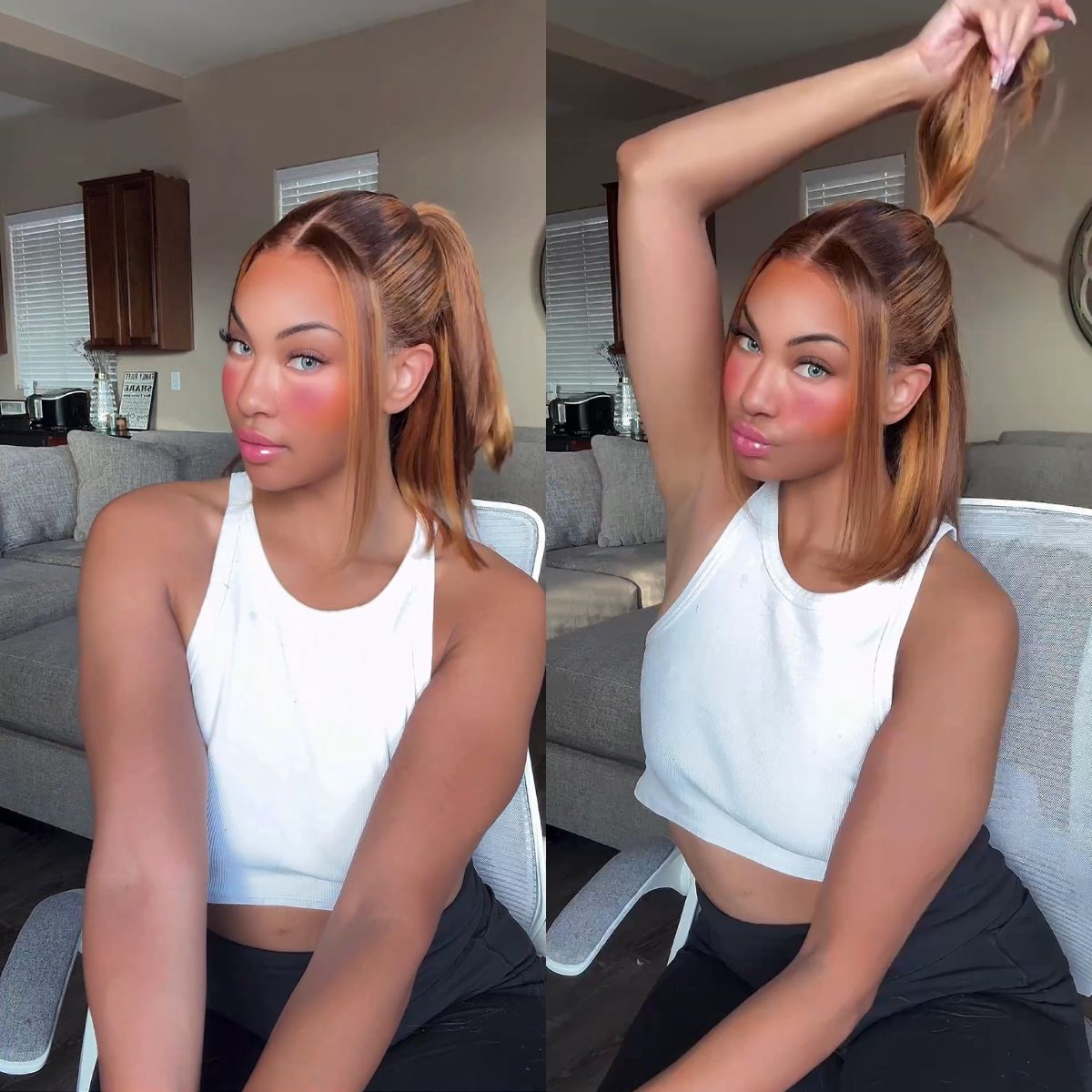 Highlight 4/27 Ombre Bob Straight 13x4 Lace Front Ombre Real Human Hair Wigs Pre Plucked