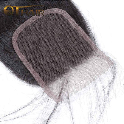 Peruvian Body Wave Human Hair 3 Bundles With 4*4 Lace Closure