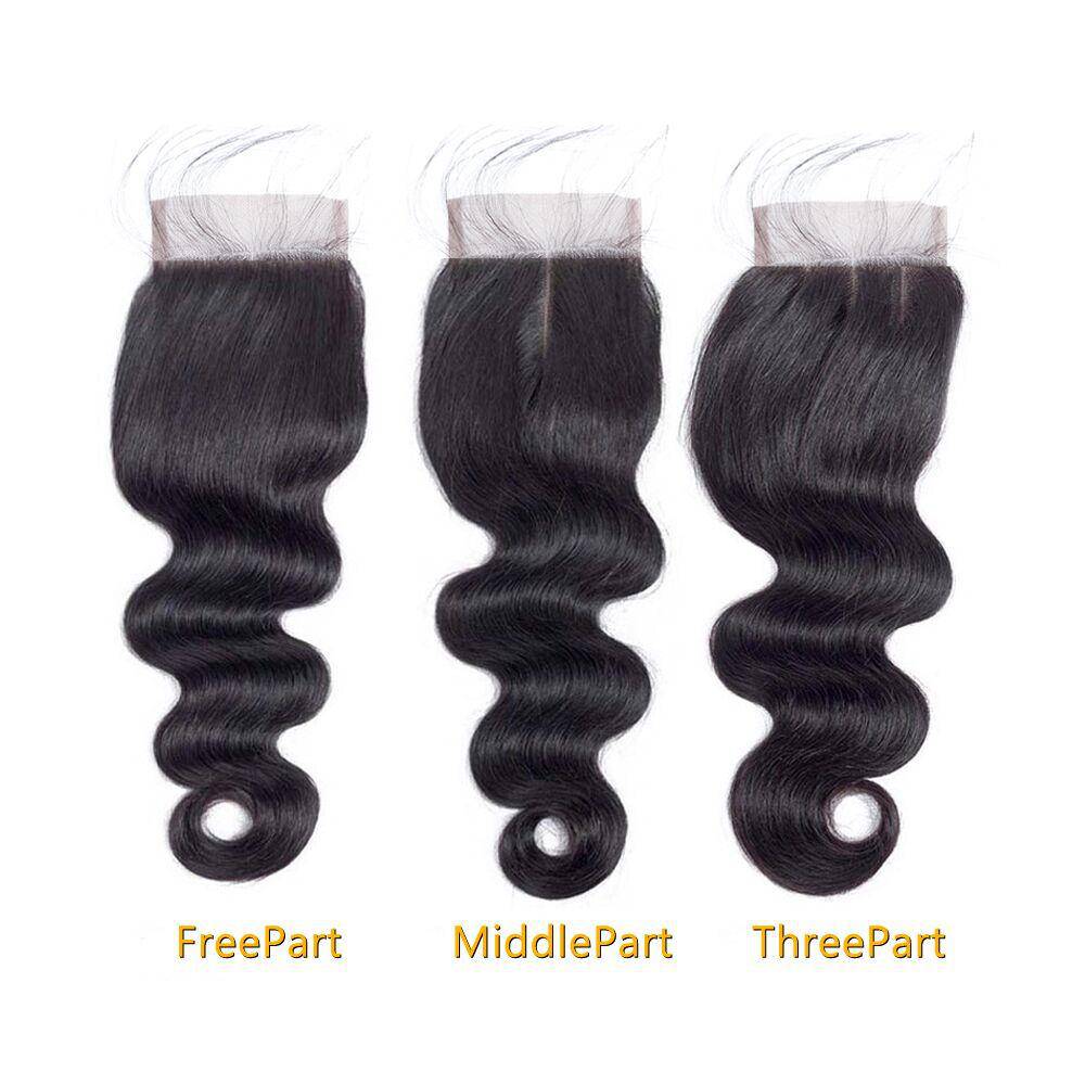 Peruvian Body Wave Human Hair 3 Bundles With 4*4 Lace Closure