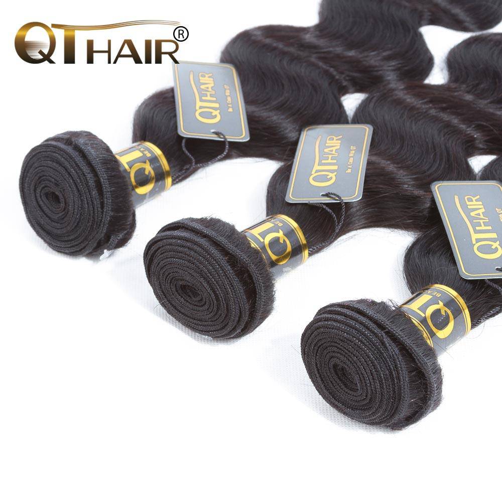 Virgin Human Hair Peruvian Body Wave Weave 3 Bundles with 13x4 Lace Frontal