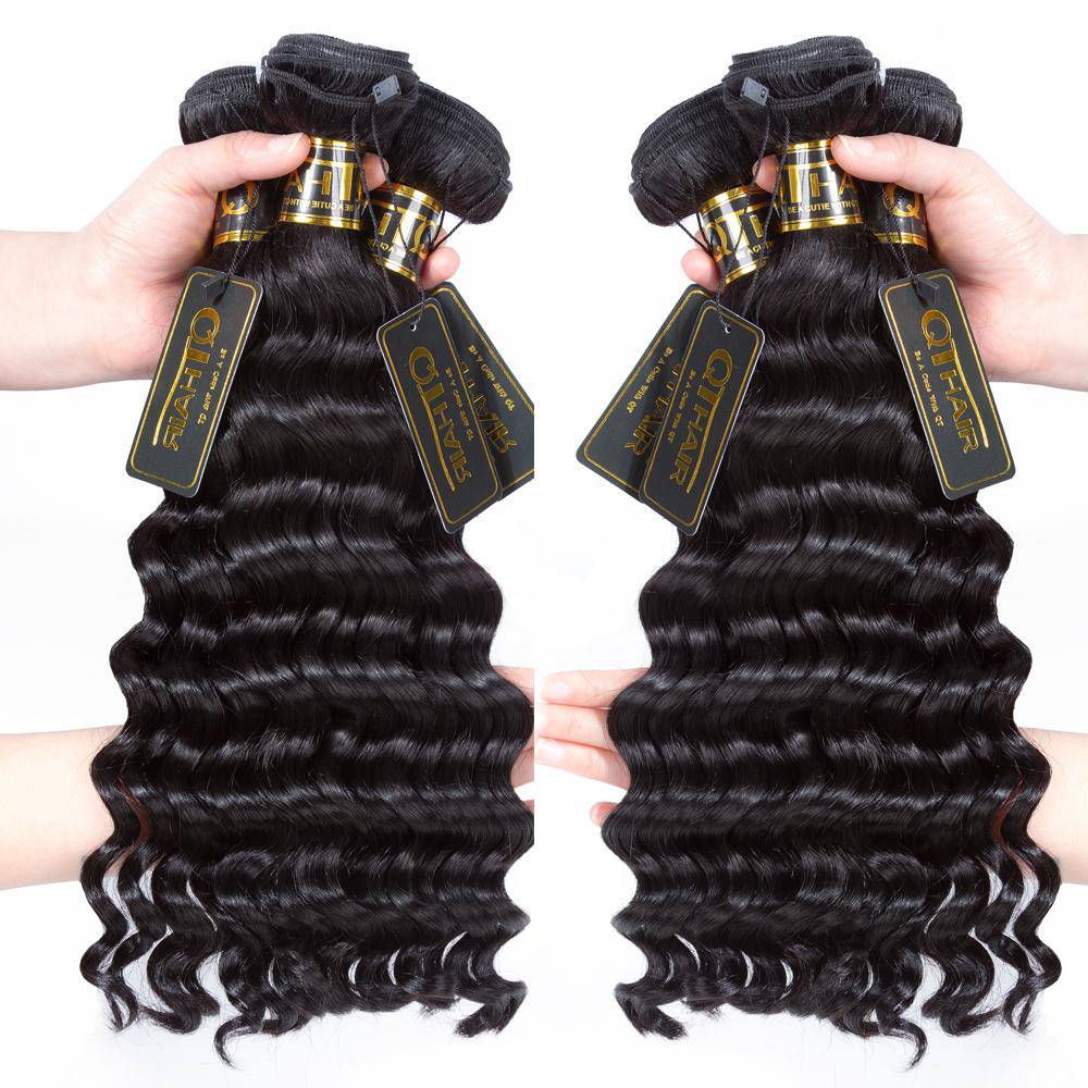 4 Bundles Loose Deep Wave 100% Unprocessed Virgin Hair Natural Black Color