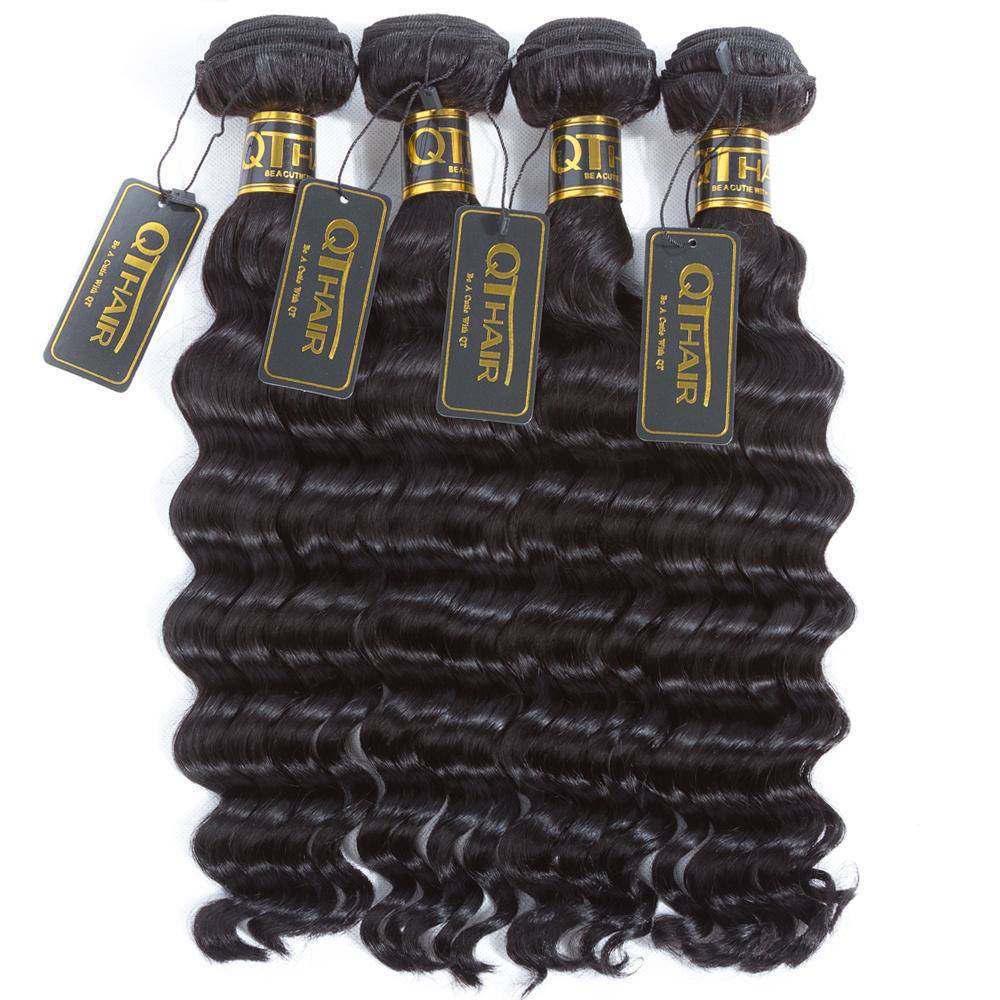 Peruvian Virgin Peruvian Loose Deep Wave Hair 4 Bundles Human Hair Weaves