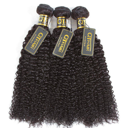 Indian Virgin Curly Hair Weave Unprocessed Human Hair 4 Bundles