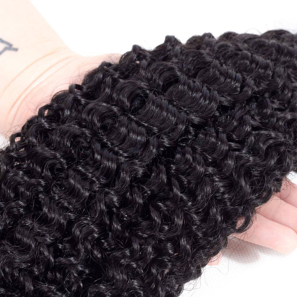 Indian Virgin Curly Hair Weave Unprocessed Human Hair 4 Bundles