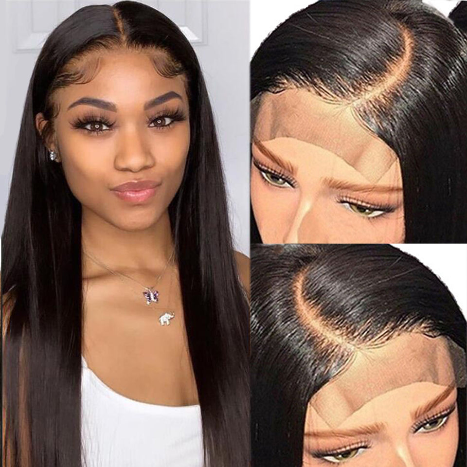 Straight Lace Front Wigs Human Hair for Women 4x4 HD Transparent Lace Closure Wigs