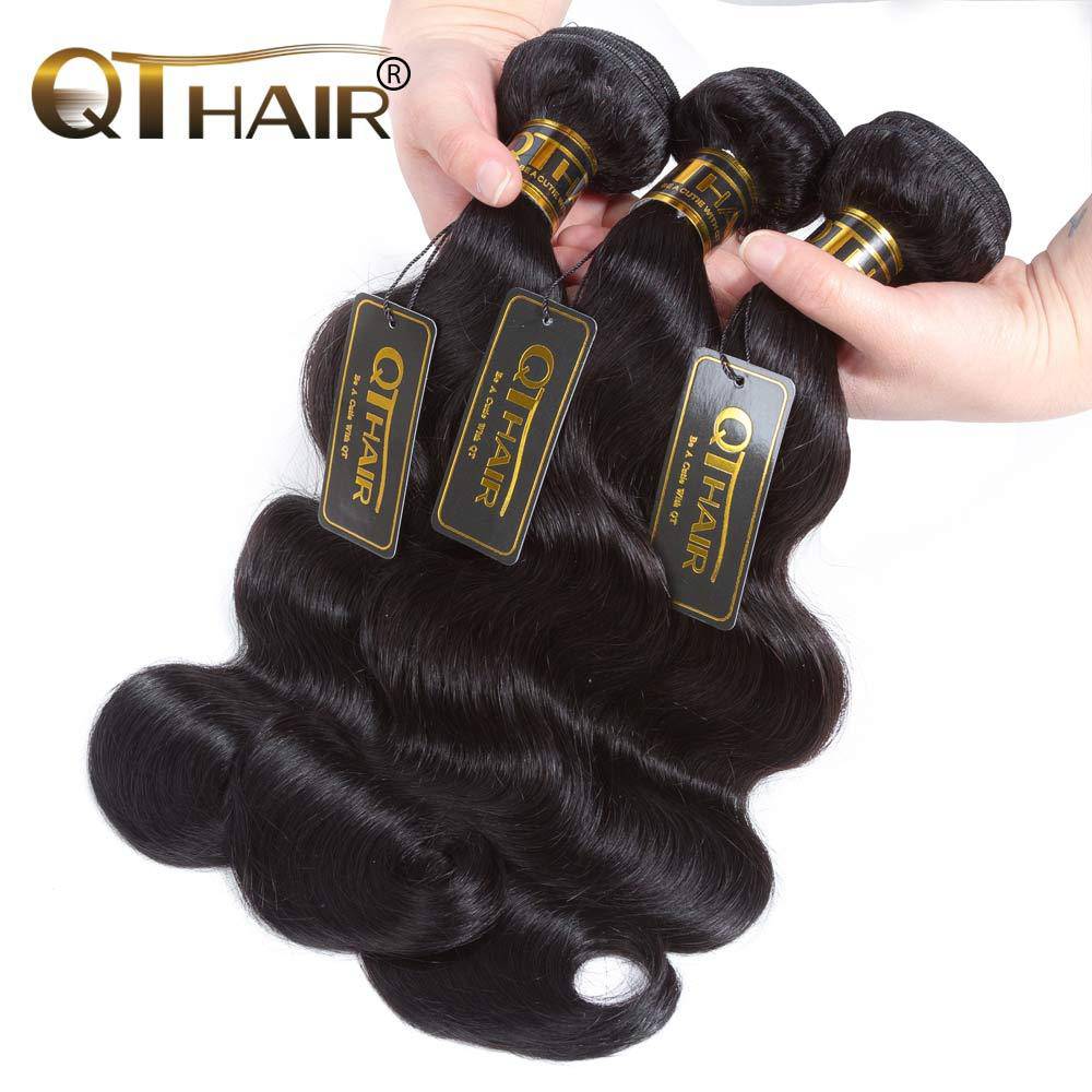 Peruvian Body Wave 100% Virgin Human Hair 4 Bundles with Lace Closure Pre Plucked