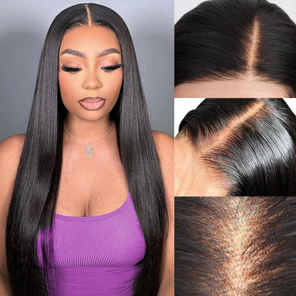 Straight Lace Front Wigs Human Hair for Women 4x4 HD Transparent Lace Closure Wigs