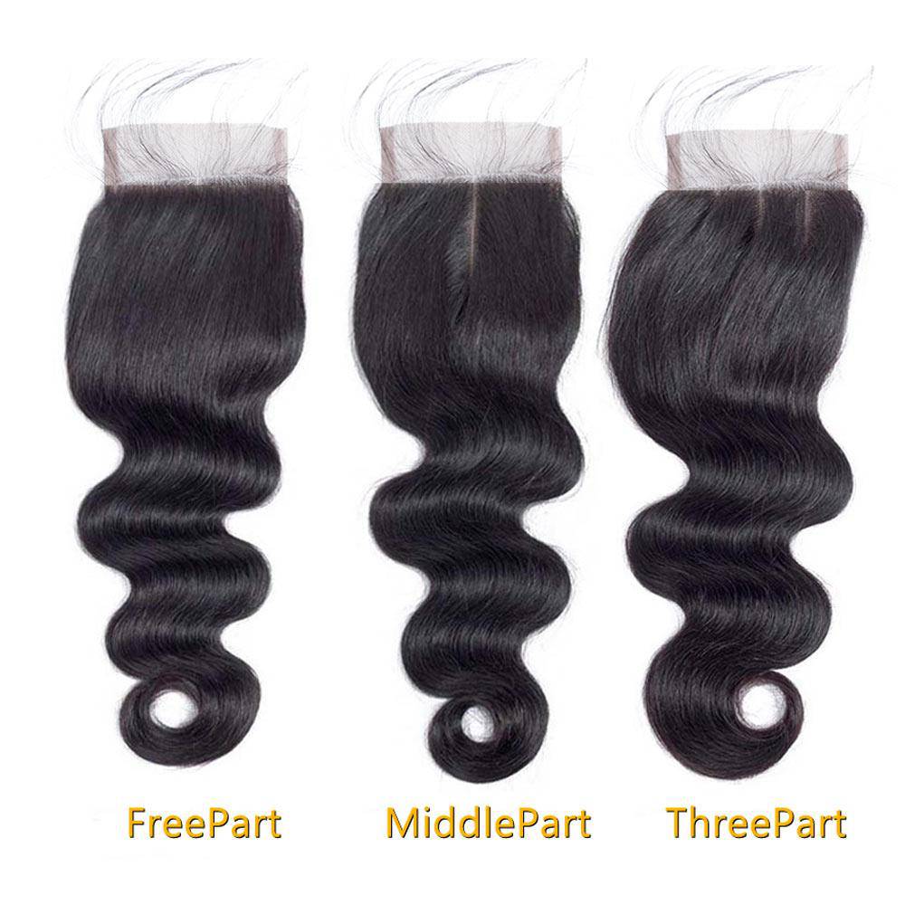 Indian Raw Hair Body Wave 4 Bundles Virgin Human Hair Weave with Lace Closure