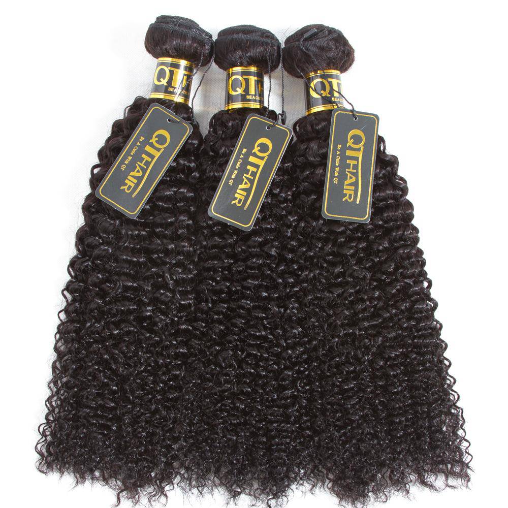 Brazilian Curly Virgin Hair Weave 4 Bundles with 4X4 Lace Closure Human Hair