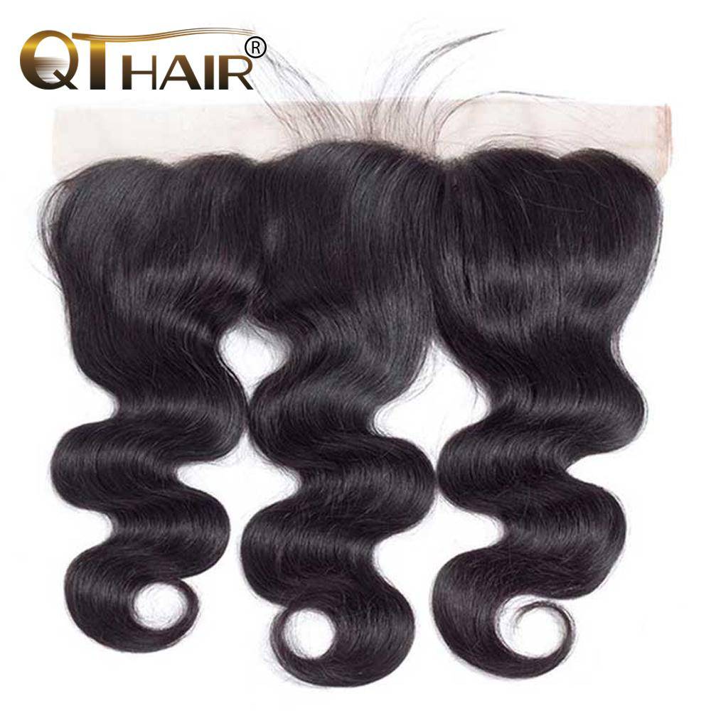 Body Wave 3 Bundles with Lace Frontal Virgin Human Hair Weave Extensions for Women