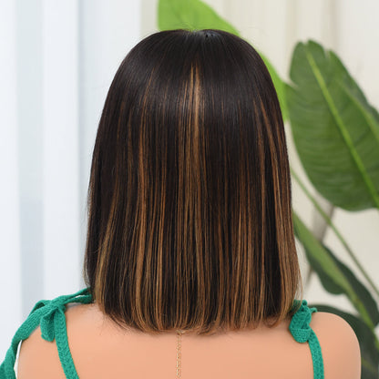 Ombre 1B/30 Highlight Lace Closure Short Bob 13x4 Lace Front Human Hair Wig