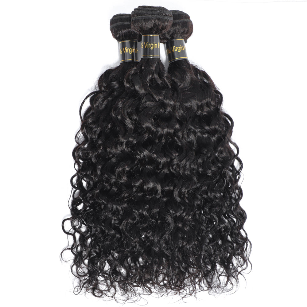 Water Wave Bundles Human Hair Curly Bundles 14A Brazilian Virgin Human Hair 3 Bundles