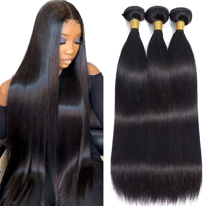 14A Straight Virgin Human Hair Weave Extensions 4 Bundles Deals