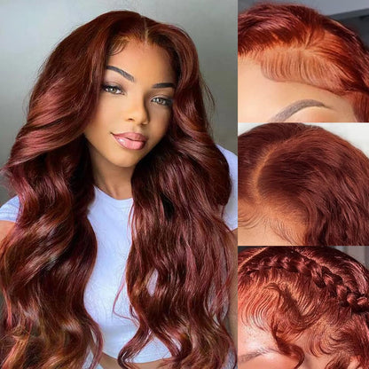 Reddish Brown Lace Front Wigs Human Hair 13x4 Body Wave Wigs Human Hair Wig