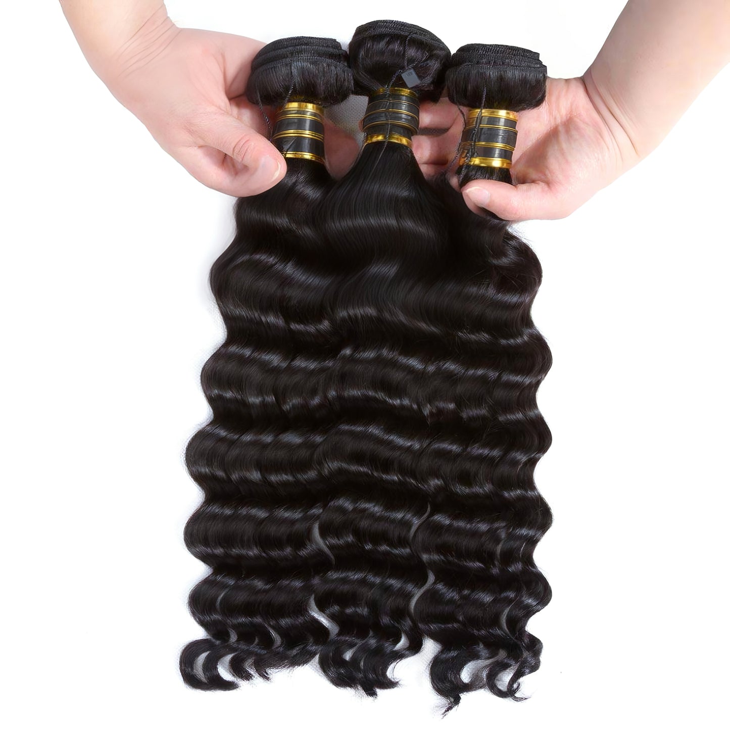 Loose Deep Wave 3 Bundles with 13x4 Lace Frontal Unprocessed Human Hair