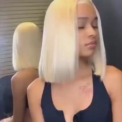 613 Blonde Bob Wig Human Hair 13x4 HD Transparent Lace Front Wigs Human Hair Pre Plucked With Baby Hair Bob Wig