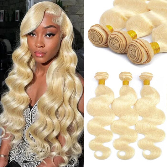 613 Honey Blonde Brazilian Body Wave 100% Human Hair Weave Bundles Deals