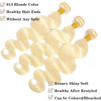 613 Honey Blonde Brazilian Body Wave 100% Human Hair Weave Bundles Deals