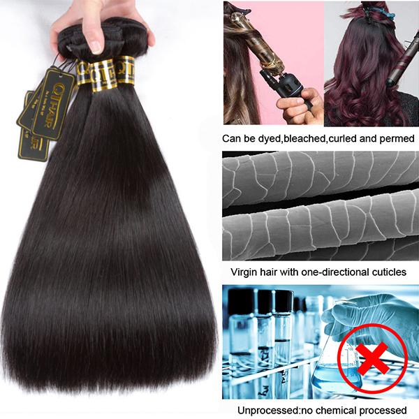 14A Straight Human Hair Bundles Natural Black Color Unprocessed Virgin Human Hair