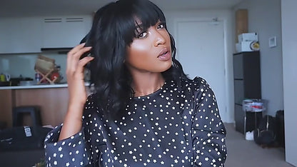 Body Wave Short Bob Human Hair Wigs with Bangs None Lace Front Wigs