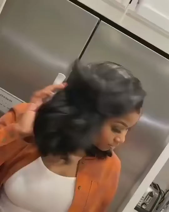 13x4 #1 Body Wave Bob Wig Human Hair Lace Front Wigs for Black Women Pre Plucked 180% Density