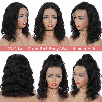 13x4 #1 Body Wave Bob Wig Human Hair Lace Front Wigs for Black Women Pre Plucked 180% Density
