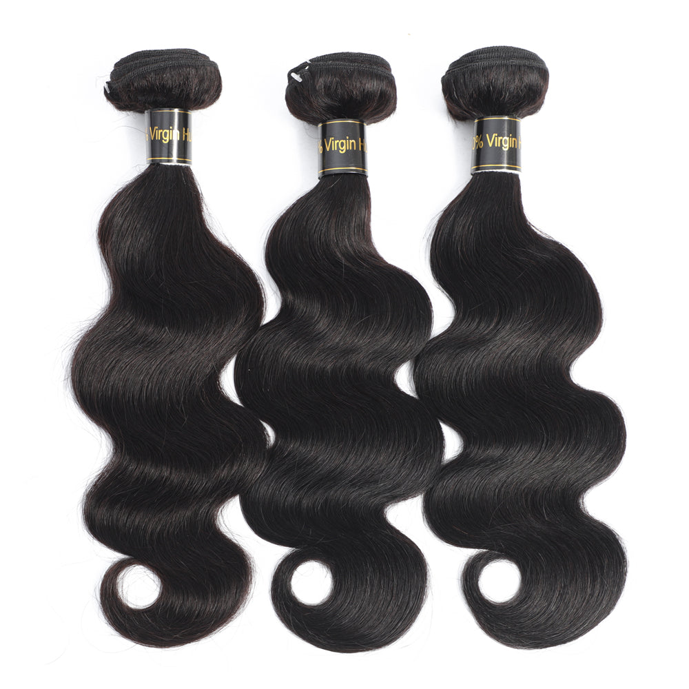 14A Body Wave Hair Human Hair Bundles 100% Unprocessed Virgin Human Hair Weave 3 Bundles Hair