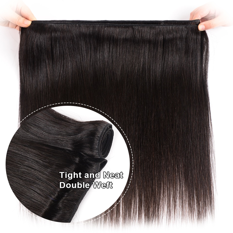 4 Bundles Hair 14A Straight Hair Human Hair Bundles 100% Unprocessed Brazilian Virgin Human Hair Straight Weave