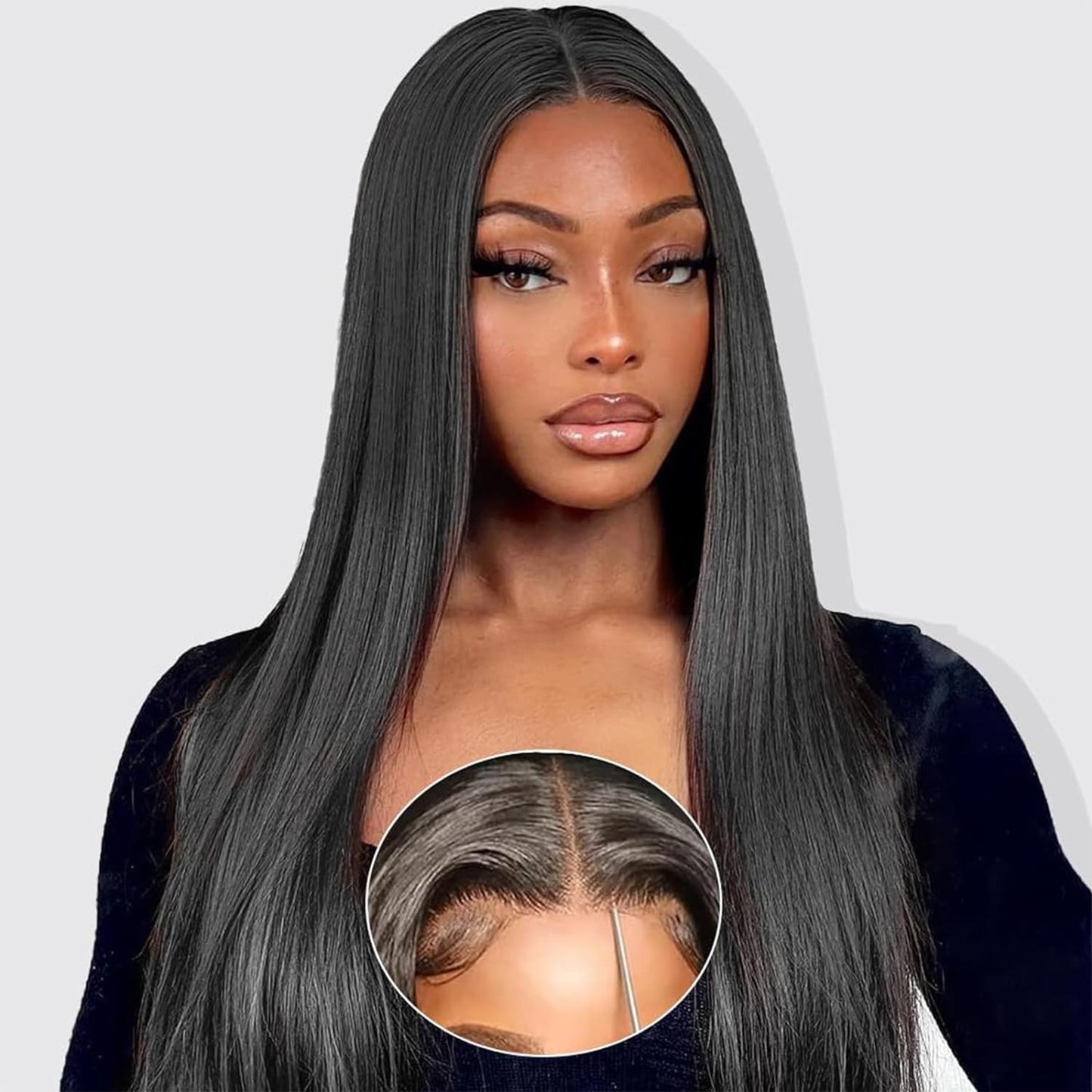 180% Density Straight Wear and Go Glueless Wigs 8×5 HD Lace Front Wigs Human Hair Wig