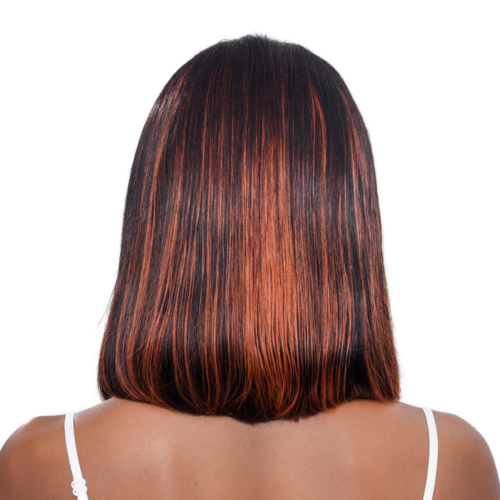 1B/350 Ginger Orange Ombre Short Bob Lace Front Human Hair Wig Straight Lace Closure Wigs